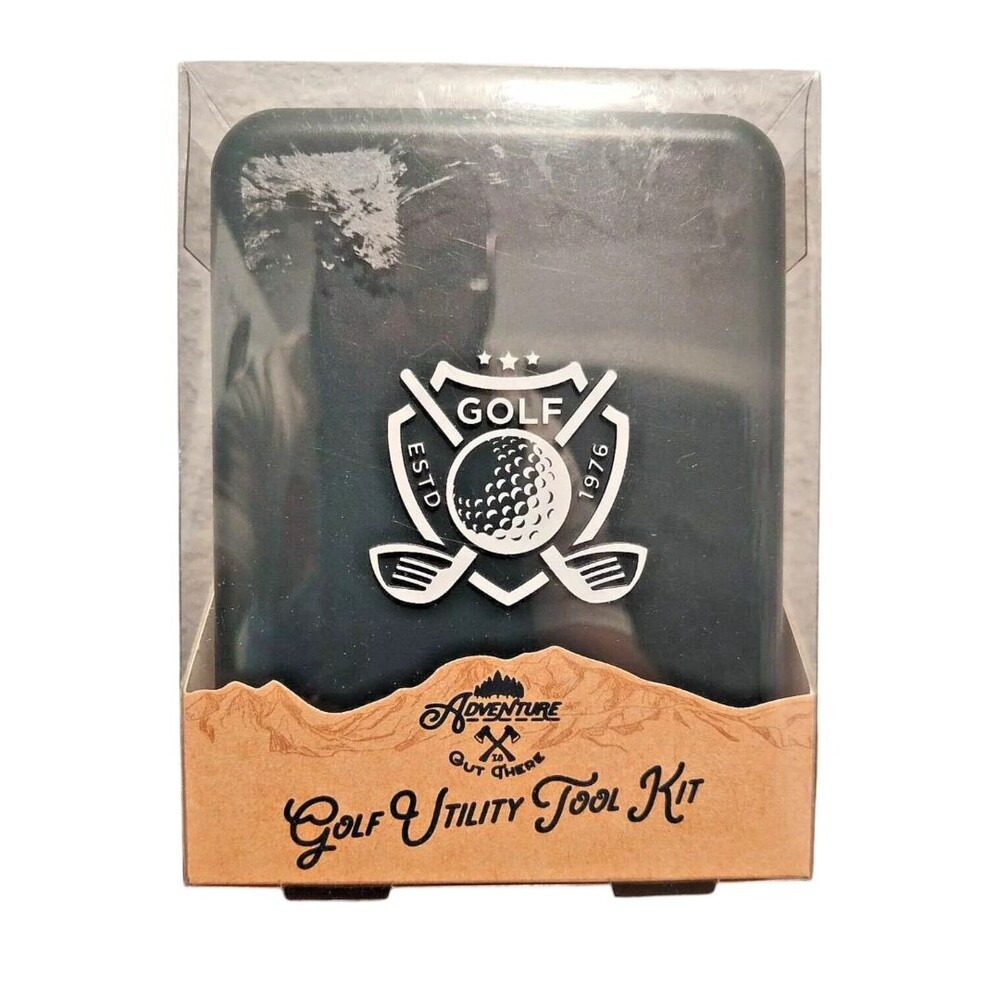 Golf Utility Tool Kit New In Box Cleaning Tool 3 Wood Tees Multi Tool And Case